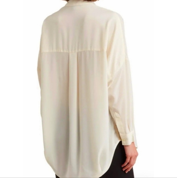 French Connection Rhodes Classic Cream Oversize Blouse NWT - Picture 3 of 4